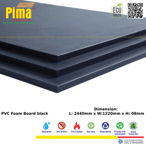 Feuille de panneau de mousse de PVC de WPC 8mm épaisseur 0.6G/cm3 densité couleur noire meubles intérieurs décoratifs armoires panneaux muraux cuisine - Product Image 4