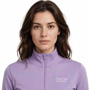 เสื้อแจ็คเก็ตผู้หญิง ONETEN APPAREL สีม่วงไลแลค คอตั้ง ซิปหน้า แขนยาว ระบายอากาศได้ดี ยืดหยุ่น เหมาะสำหรับโยคะและออกกำลังกาย - Product Image 4