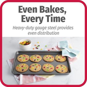 Everyday Nonstick 3-Pack Baking Sheet Set with Small Medium Large Carbon Steel Pans Cookie Sheet <b>Bakeware</b> - Product Image 4
