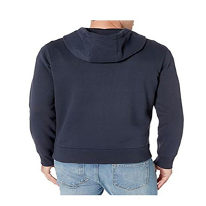 Men's Navy Blue <b>Hooded</b> <b>Zip</b>-Up Sweatshirt Regular Fit 100% Cotton French Terry Casual Autumn Wear Pocket Design Quick Dry Color - Product Image 2
