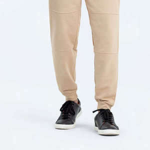 Premium Quality Men's Beige Cotton Sweatpants Custom Soft And Comfy Fabric Elastic Waist Drawstring <b>Joggers</b> With Side Pockets - Product Image 6