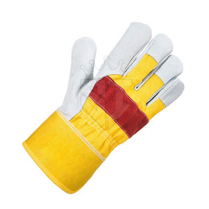 Genuine Leather Men's Heat Resistant Touchscreen Breathable Silicone-Free Safety <b>Gloves</b> Solid Color - Product Image 6