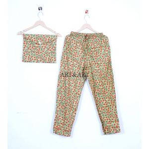 Conjunto de Pijama de Algodón con Estampado Floral para Mujer, Diseño Nuevo y Más Vendido, Disponible en Diferentes Tallas, de la India - Product Image 2