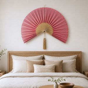 <b>Large</b> Handmade Bamboo <b>Wall</b> Fan Rustic Woven <b>Wall</b> <b>Decor</b> Eco-Friendly Decorative Hanging for Living Room Bedroom - Product Image 4