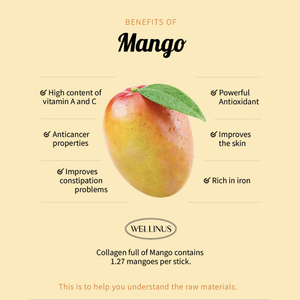 WELLINUS Bâtonnets de gelée de collagène coréen saveur mangue jaune, beauté interne, beauté de la peau, faible teneur en matières grasses, peptides marins de poisson à faible poids moléculaire - Product Image 5