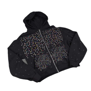 Sudaderas con Capucha para Hombre, Personalizadas con Pedrería, Sudaderas de Alta Calidad, 100% Algodón Mezclado, Gruesas, con Cremallera - Product Image 2