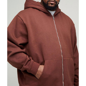 Qualité supérieure hommes coupe décontractée sweats à capuche 100% coton polaire col hiver sweats hommes fermeture éclair sweats à capuche et personnalisation - Product Image 4