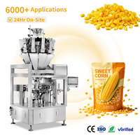 Machine d'emballage de grains de maïs avec peseuse multi-têtes à 6 servomoteurs pour le remplissage et la scellage automatiques de sachets préformés