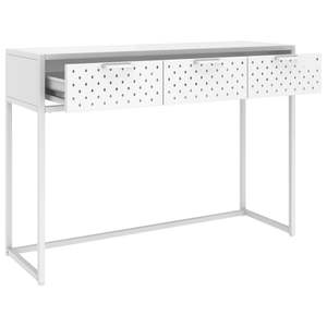 Table console rectangulaire moyenne en acier blanc - Product Image 6