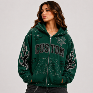 Prix d'usine – Sweat à capuche polaire pour femme avec broderie 3D et tie-dye, couleur et taille personnalisables pour vêtements de sport - Product Image 2