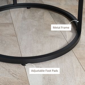 Set di 2 tavolini da caffè impilabili in ardesia con struttura in metallo per soggiorno - Costruzione resistente in MDF - Product Image 6