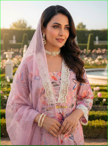 Conjunto de Traje Estampado Schiffli de Algodón Lila - Product Image 4