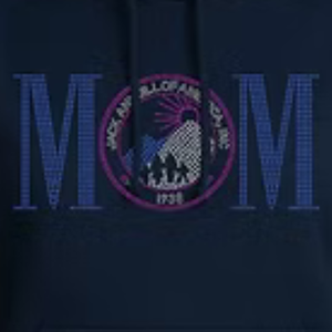 เสื้อฮู้ดผู้หญิงสีน้ำเงิน ประดับโลโก้ MOM แขนยาว สวมใส่สบายๆ สไตล์สตรีทแวร์ แฟชั่นลำลอง - Product Image 2