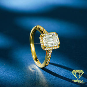 Luxury <b>Emerald</b> Cut Moissanite Engagement <b>Ring</b> 925 Sterling <b>Silver</b> Classic Bridal Wedding Jewelry Elegant Statement <b>Ring</b> - Product Image 4