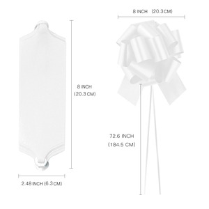 Wholesale Double Faced Polyester White Satin Curlie <b>Bow</b> <b>Gift</b> Ribbon Solid Color Wedding Decoration Woven Beautiful Style - Product Image 2