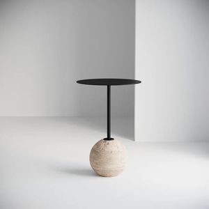 Wholesale Price Travertine Marble Ball Base Side <b>Table</b> Luxury Modern Accent Living Room Furniture Product Keywords - Product Image 1