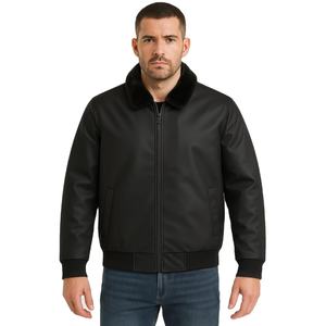 Chaqueta Bomber de Piel de Oveja Hecha a Mano para Hombre, Cuero Genuino, Cálida, Duradera, Cómoda y Elegante, Ropa de Abrigo de Invierno - Product Image 5