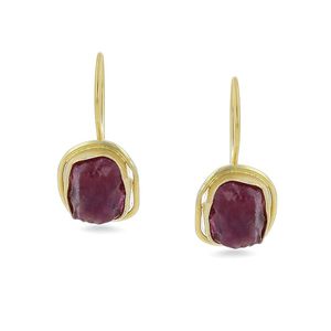 Boucles d'oreilles clous unisexe en cuivre plaqué, forme pierre de naissance, hypoallergéniques, légères, écologiques, style classique et tendance - Product Image 6