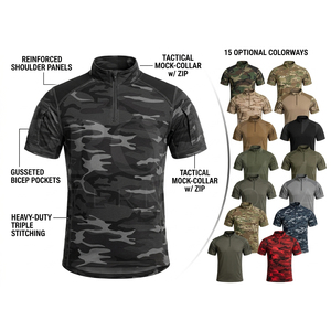 Camiseta de Manga Corta con Estampado de Camuflaje 100% Poliéster, Cuello Redondo, Transpirable, Ligera, Verano, Logotipo Personalizado, Unisex - Product Image 1