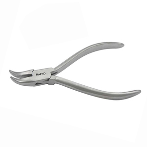 Bent Chain Nose Plier 115mm Serrated Jaws Matt Finish Jewelry <b>Wire</b> Shaping <b>Tool</b> <b>Wire</b> Wrapping Pliers for Circlip & <b>Crimping</b> - Product Image 1