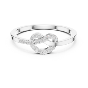 Anillo de Oro Blanco de 10K con Diamante Cultivado en Laboratorio de Corte Redondo, Diseño de Nudo Infinito, Menos de 1 Quilate, Oro Rosa, Blanco y Amarillo, Chapado en Rodio, de Lujo - Product Image 1