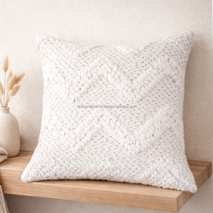 Housse de coussin bohème de haute qualité à motif chevron 45x45, surdimensionnée, tissée à la main, douce, pour la décoration de la maison - Product Image 2