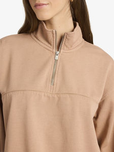 Sudadera con Capucha Oversize de Algodón Liso para Mujer, Cuello Alto, con Logo Frontal, de Alta Calidad, Venta al por Mayor - Product Image 2