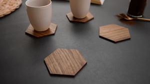 Ensemble de sous-verres en bois massif écologiques, antidérapants, pour protéger la table, pour la maison, la cuisine, les cafés, à prix compétitif - Product Image 5