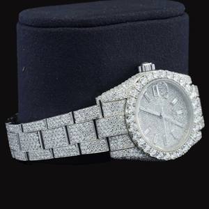 Joyería Masculina de Diseño, Hecha a Mano, Estilo Hip Hop, Atractiva, con Caja Redonda de Diamantes de Moissanita de Lujo, Totalmente Cubierta de Piedras - Product Image 4