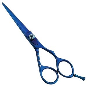 Ciseaux de coiffure professionnels de nouvelle conception, 6 pouces, lame en acier inoxydable, lame affûtée, pour droitiers, couleur bleue, logo personnalisé, ciseaux OEM - Product Image 1