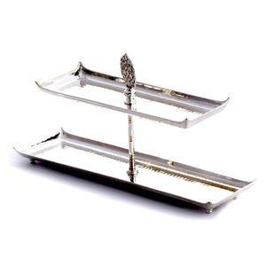 Four Tier Metal Cake Stand With Beaded Edge Attractive Look Dessert And <b>Cup</b> Cakes Display Tray Multi Layer Design Gold Finish - Product Image 3