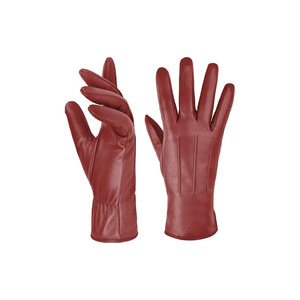 ABRA SPORTS Custom Genuine Sheepskin Leather <b>Touchscreen</b> <b>Gloves</b> Linen Lining Needle Detection for Men-Striped Wrist-Length - Product Image 2