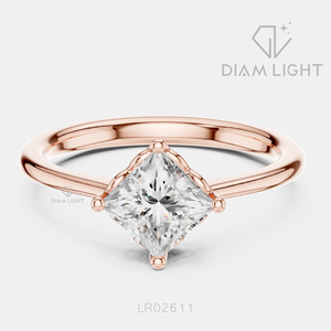 Bague de mariage taille princesse 0,78 carat, bijoux fins, certifiée IGI, or blanc 14 carats, diamant de laboratoire, bague de fiançailles et de mariage - Product Image 3