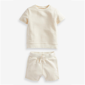 Ensemble T-shirt et short en coton noir pour garçons avec logo imprimé sur le devant, tenue décontractée, taille élastique avec cordon de serrage - Product Image 6