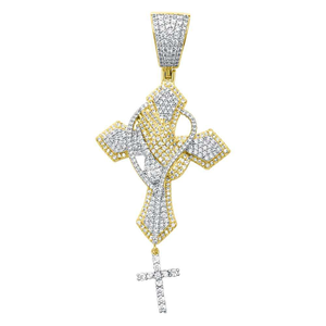 Iced Out <b>Cross</b> Pendant Necklace Moissanite Diamond 925 Silver Hip Hop Religious Pendant <b>Chain</b> - Product Image 4