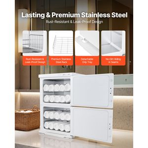 Armadio Scaldasalviette di Grande Capacità da 10 Galloni con 4 Ripiani in Acciaio Inox a 2 Livelli per 48 Asciugamani, Ideale per Hotel e Saloni - Product Image 5