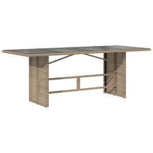 Table de jardin en rotin PE beige pour l'extérieur - Product Image 6