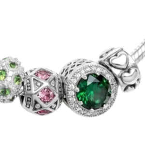 2026 Boule Soaring Fountain Bracelet Gold Tone Pink and Green Charm <b>Jewelry</b> Elegant Women's Sorority Bracelet Fashion - Product Image 4