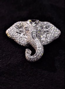 <b>Iced</b> <b>Out</b> Elephant Pendant Hip Hop Moissanite Bling Cuban <b>Chain</b> Pendant Gold Silver 10K 14K Animal Head Luxury Jewelry - Product Image 2