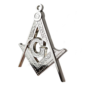 Vente en gros de colliers pendentifs en acier inoxydable plaqué or 18 carats, bijoux maçonniques, fournisseur en gros - Product Image 3