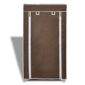 Zapatero de Tela Marrón de 23 x 11 x 42 Pulgadas con Cubierta, Elegantes Estantes para Zapatos - Product Image 3