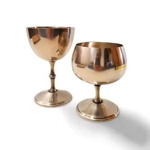 Elegant Classic Brass/Copper Drinking Chalice <b>Goblet</b> <b>Wine</b> Cup 301-450ml for Cocktail Bar Wedding Restaurant Giveaways - Product Image 3