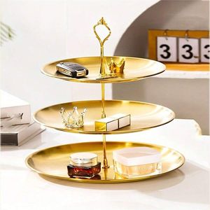 Expositor de pasteles de boda de lujo, soporte metálico para pasteles, para decoración de mesa de postres, para fiestas, eventos y servicios de catering. - Product Image 4