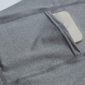 Short de gymnastique léger et respirant gris avec poche – Idéal pour l'entraînement et la course à pied - Product Image 6