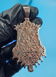 Saint Lazarus <b>Medallion</b> Religious Pendant Sterling Silver <b>Gold</b> Plated Hip Hop Moissanite Round Brilliant Cut Themed for Men's - Product Image 3