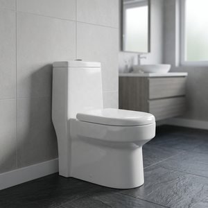 Inodoro de cerámica moderno de una pieza, montado en el suelo, con asiento de cierre suave para proyectos residenciales y hoteleros - Product Image 1