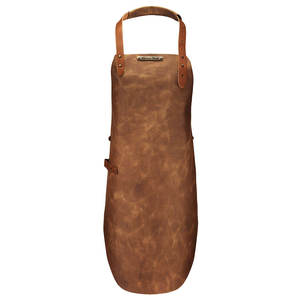 Tablier en cuir vintage couleur cognac, tablier de boucher en cuir pleine peau à une sangle, tablier en cuir personnalisé avec logo - Product Image 4