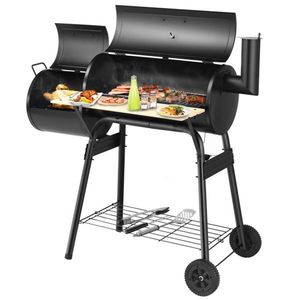 Grill a Carbone Kamado da Esterno Nero con Altezza Regolabile Automatica per Barbecue, Pizza e Alimenti Affumicati, Affumicatore per Giardini e Bar - Product Image 4
