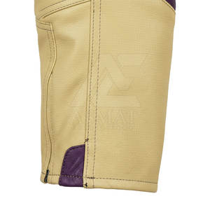 Pantalon de moto en cuir pour homme avec protection renforcée des genoux et design résistant à l'abrasion - Product Image 2