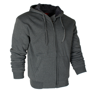Sweat-shirt à capuche zippé pour homme, couleur bordeaux, coupe classique, en molleton, manches longues, pour l'automne. - Product Image 6
